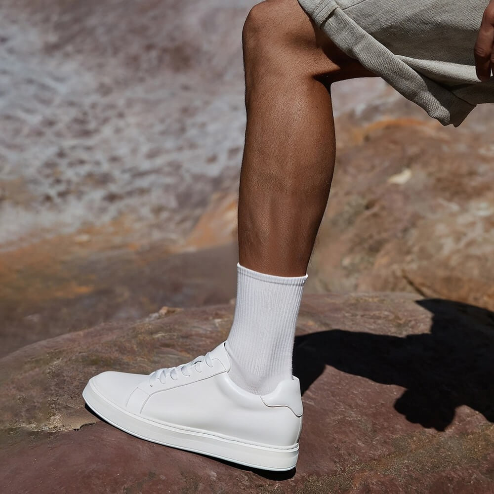 7 CM/2.76 InchesCMR CHAMARIPA Elevator Sneakers - Casual Men's White Sneakers