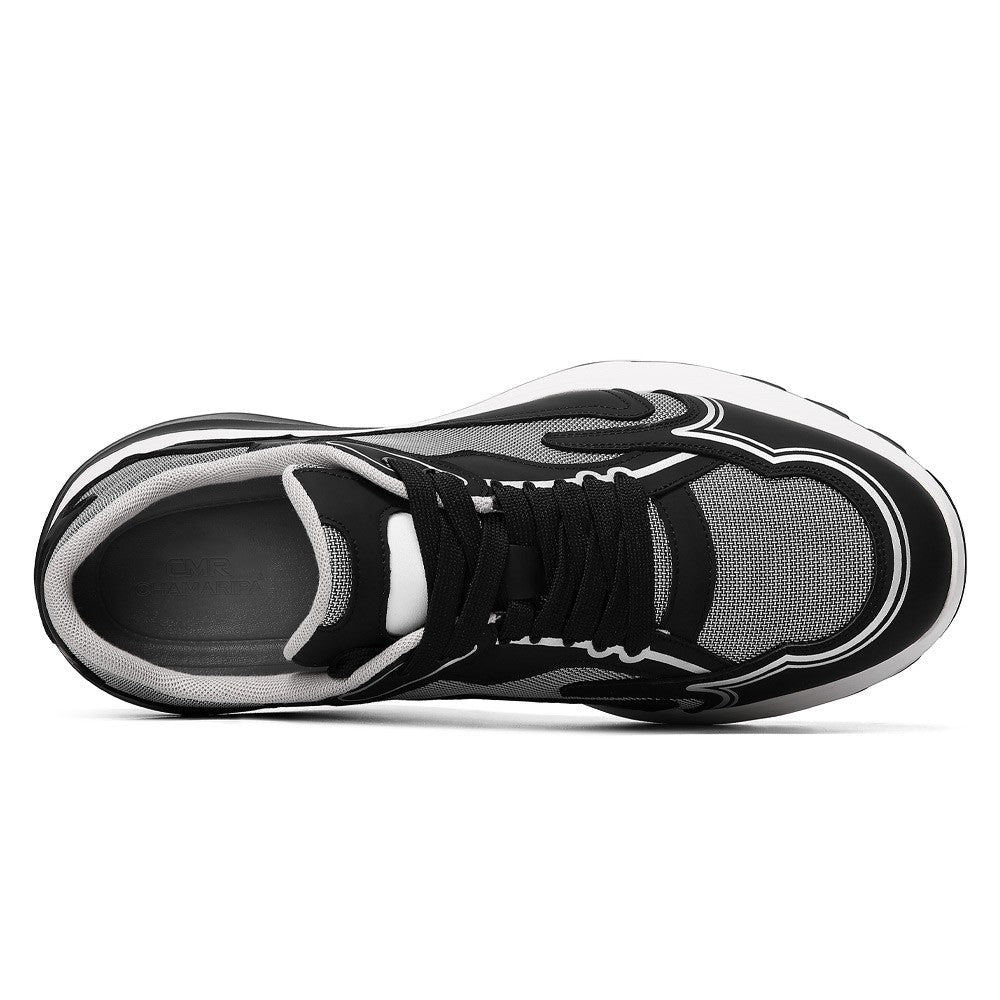 7 CM/2.76 Inches CMR CHAMARIPA Men's Gray Cloth Elevator Sports Sneakers – 7cm Height Boost