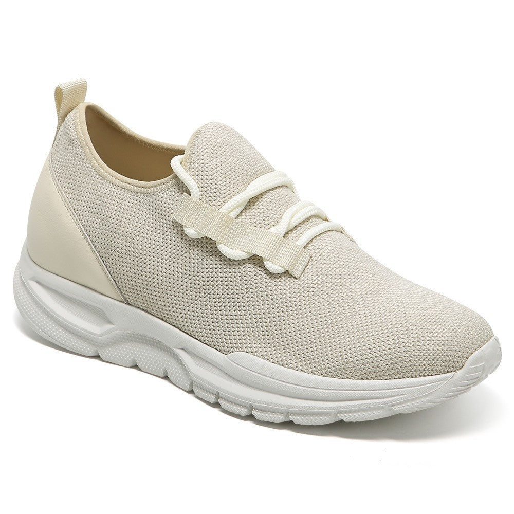 7 CM/2.76 Inches CMR CHAMARIPA Men's Apricot Mesh Slip-On Sneakers
