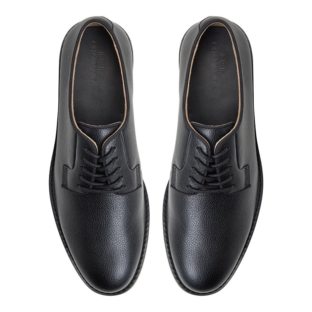 7 CM/2.76 Inches CMR CHAMARIPA Men's Black Vegan Derby Elevator Shoes – 7CM Height Boost, Formal & Eco-Friendly