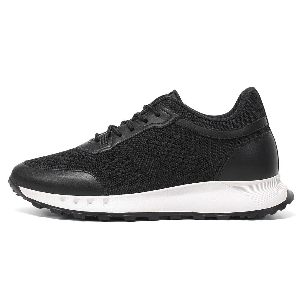 6 CM/2.36 Inches CMR CHAMARIPA Men's Black Knit Elevator Sneakers