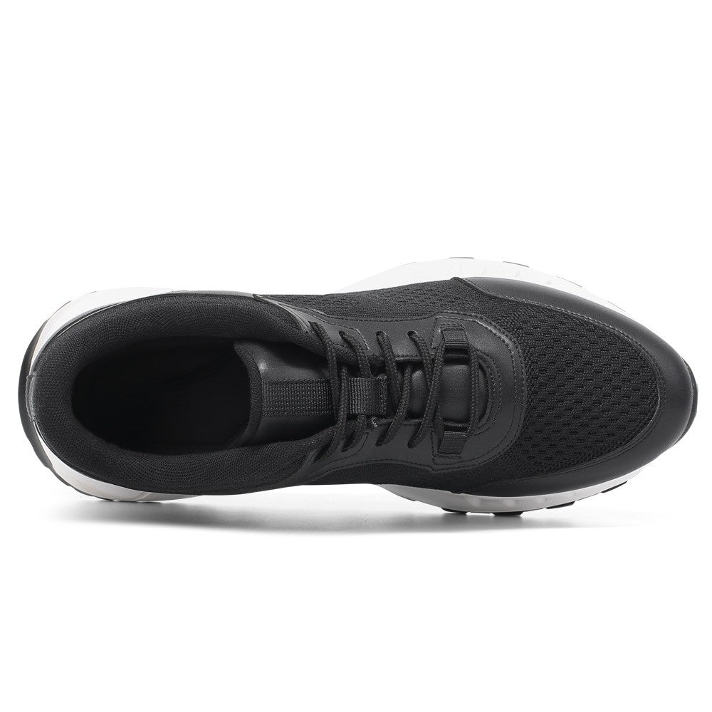 6 CM/2.36 Inches CMR CHAMARIPA Men's Black Knit Elevator Sneakers