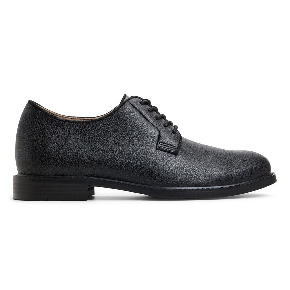 7 CM/2.76 Inches CMR CHAMARIPA Men's Black Vegan Derby Elevator Shoes – 7CM Height Boost, Formal & Eco-Friendly