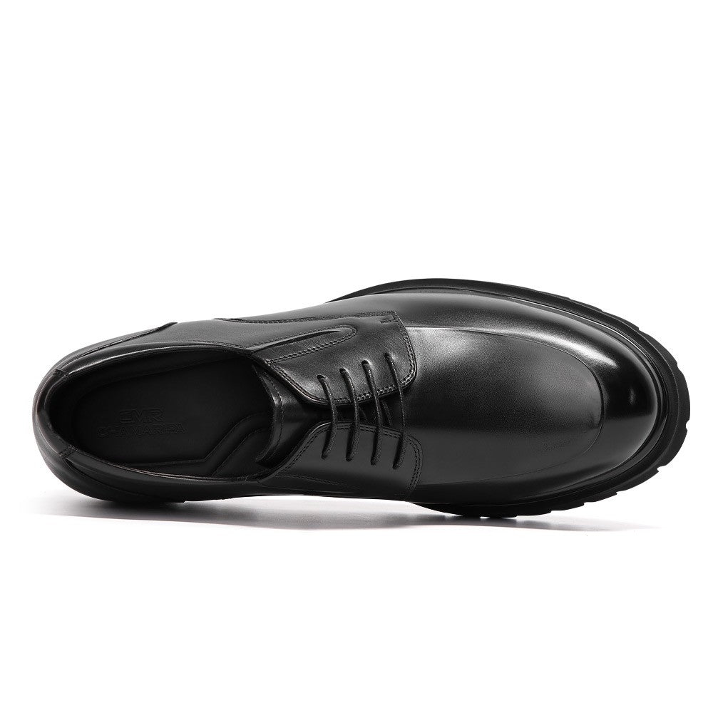 8 CM/3.15 Inches CMR CHAMARIPA Men's Black Leather Derby Elevator Shoes