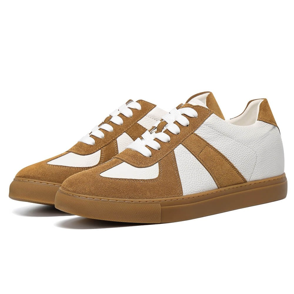 7 CM/2.76 Inches CMR CHAMARIPA Men's Elevator Sneakers – Brown Suede Height Increase Shoes