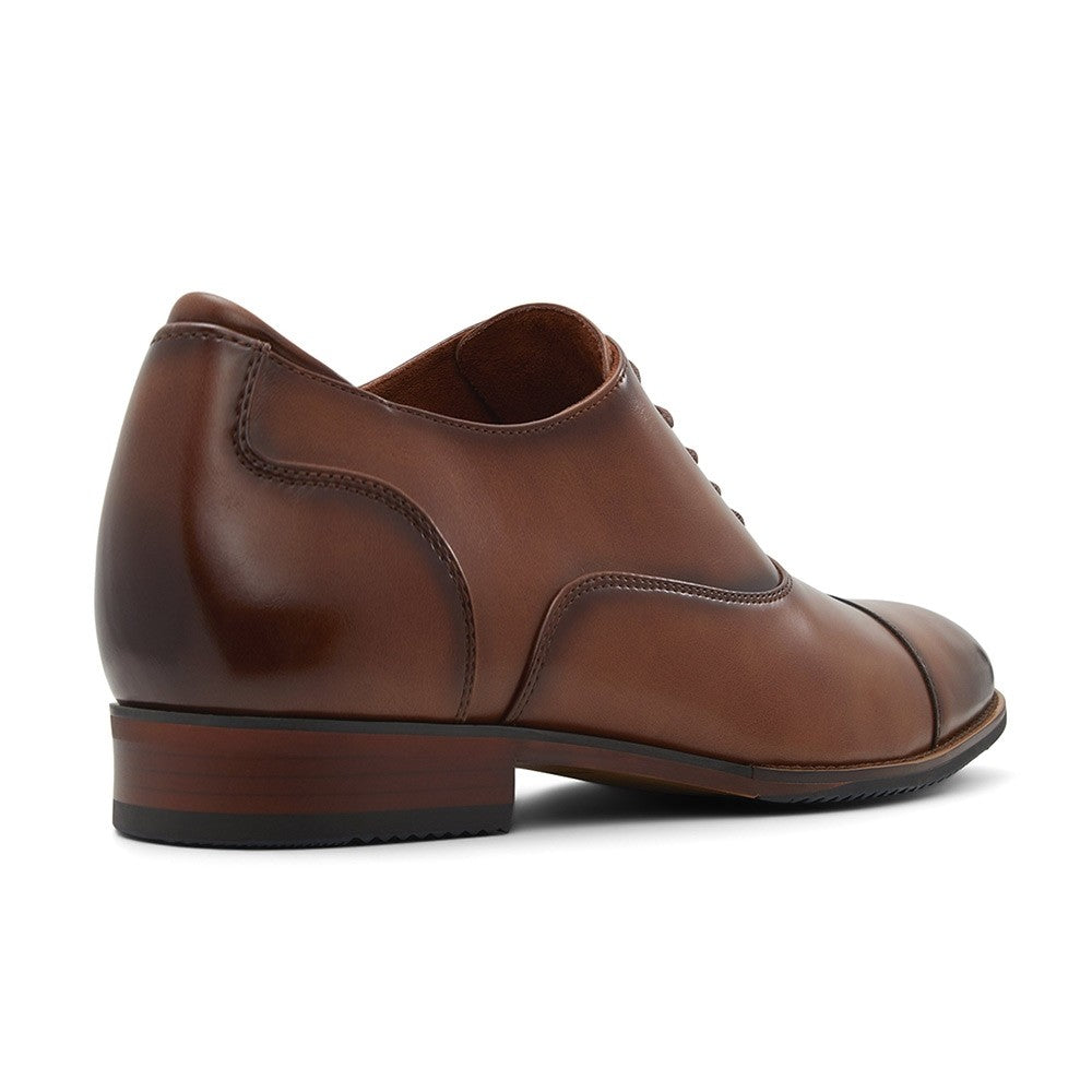7 CM/2.76 Inches CMR CHAMARIPA Men’s Height-Increasing Oxford Shoes – Cognac Leather | 7CM Taller