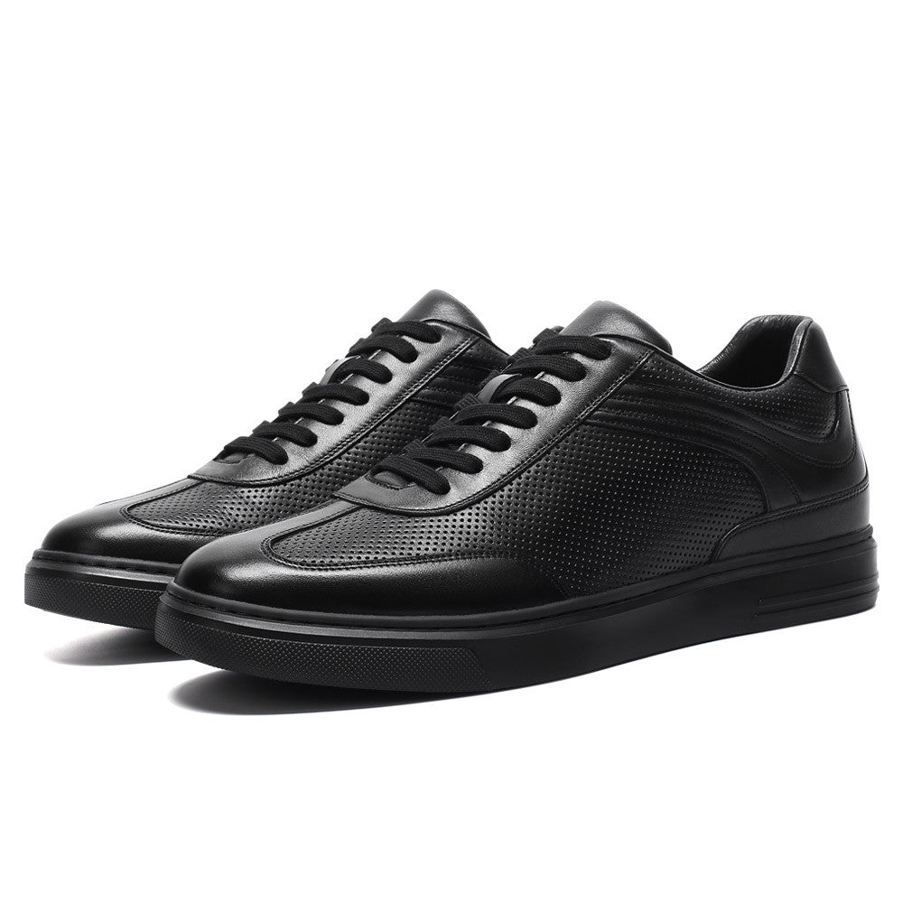 6 CM/2.36 Inches CMR CHAMARIPA Men’s Elevator Casual Sneakers - Crisp White Leather Shoes for Subtle Height Boost & Everyday Style