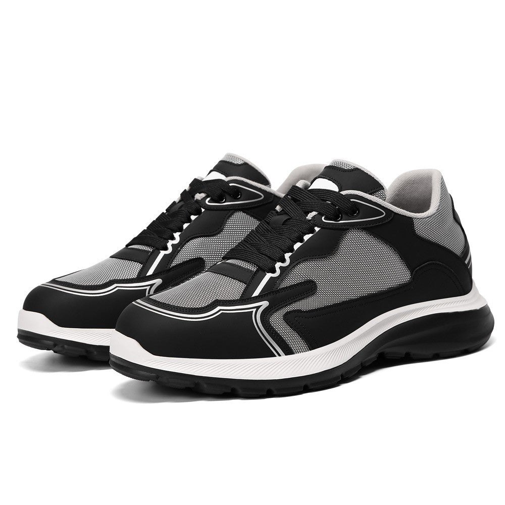 7 CM/2.76 Inches CMR CHAMARIPA Men's Gray Cloth Elevator Sports Sneakers – 7cm Height Boost