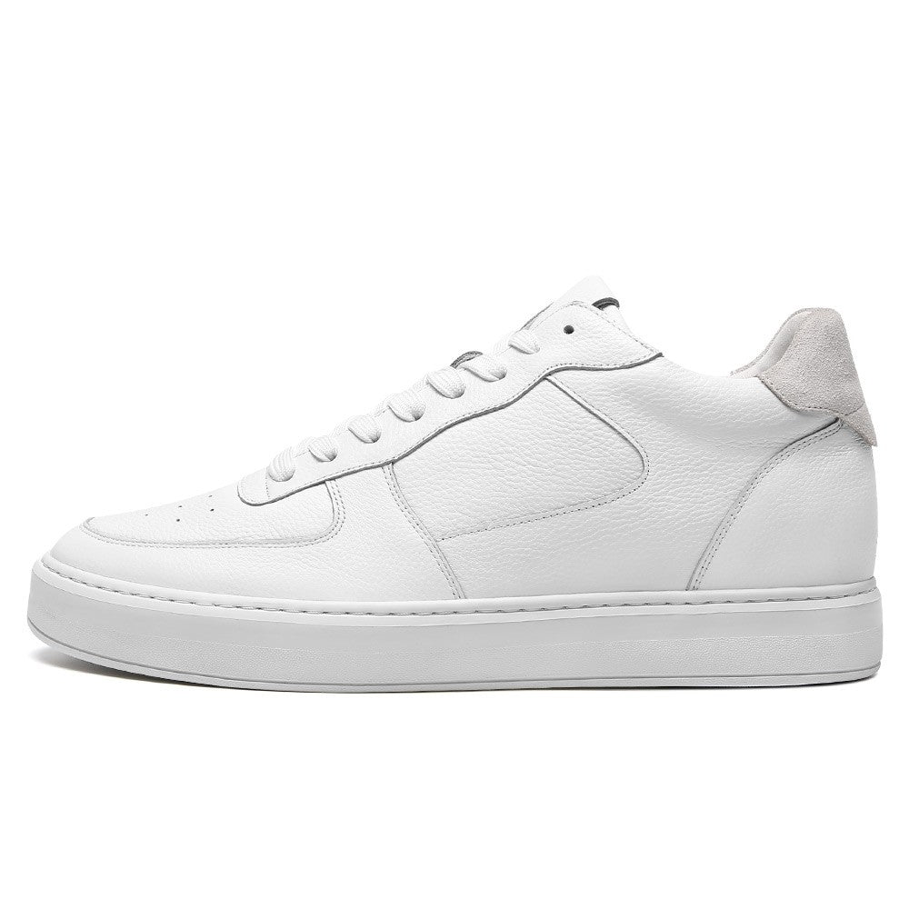 6 CM/2.36 Inches CMR CHAMARIPA Men's Elevator Shoes – White Leather Height Increase Sneakers - Comfortable & Stylish Taller Look Shoes