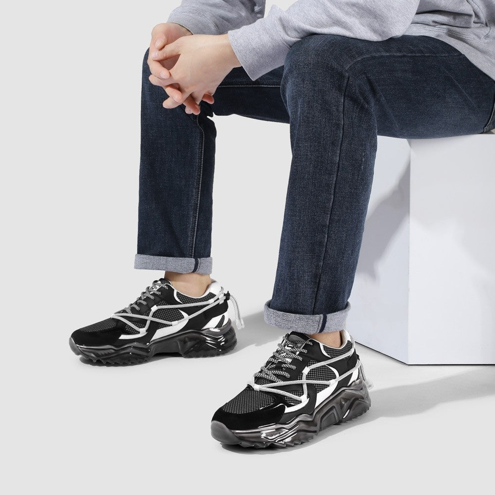 7 CM/2.76 Inches CMR CHAMARIPA Men's Height Increasing Casual Sneakers - Handcrafted Breathable Design