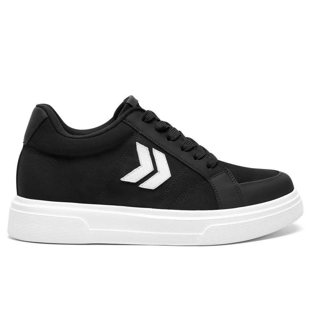 8 CM/3.15 Inches CMR CHAMARIPA Men's Hidden Elevator Shoes - Classic Black Cloth
