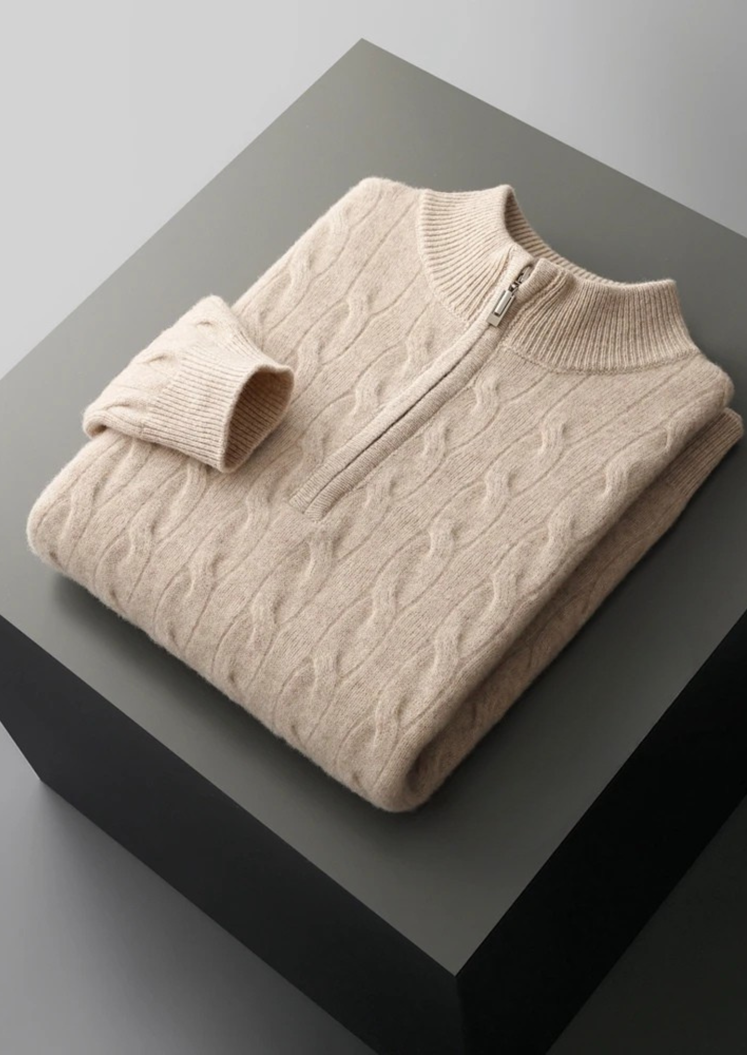 CAVALLO WOOL CABLE HALF ZIP