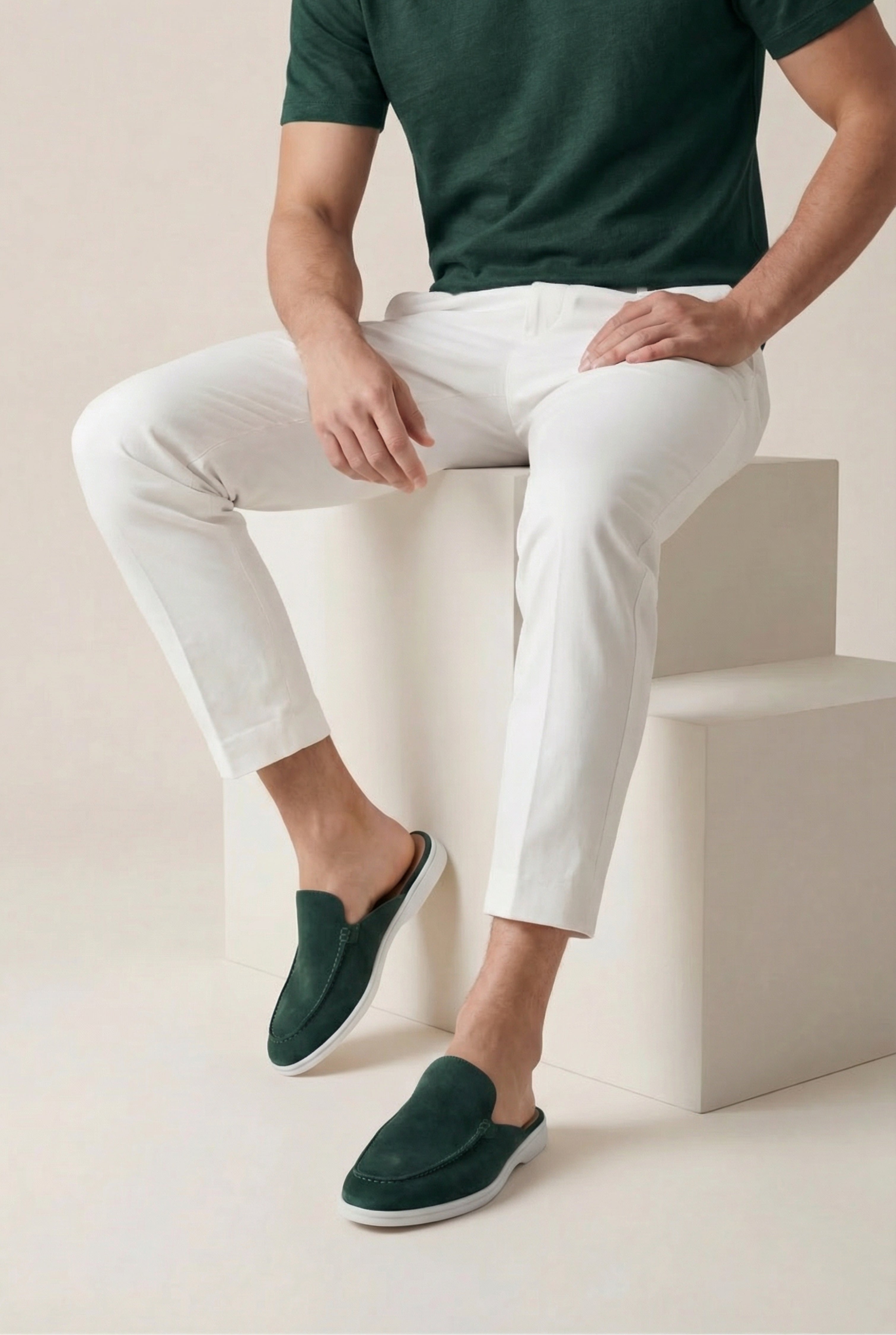 Yacht Suède Mule Forest Green