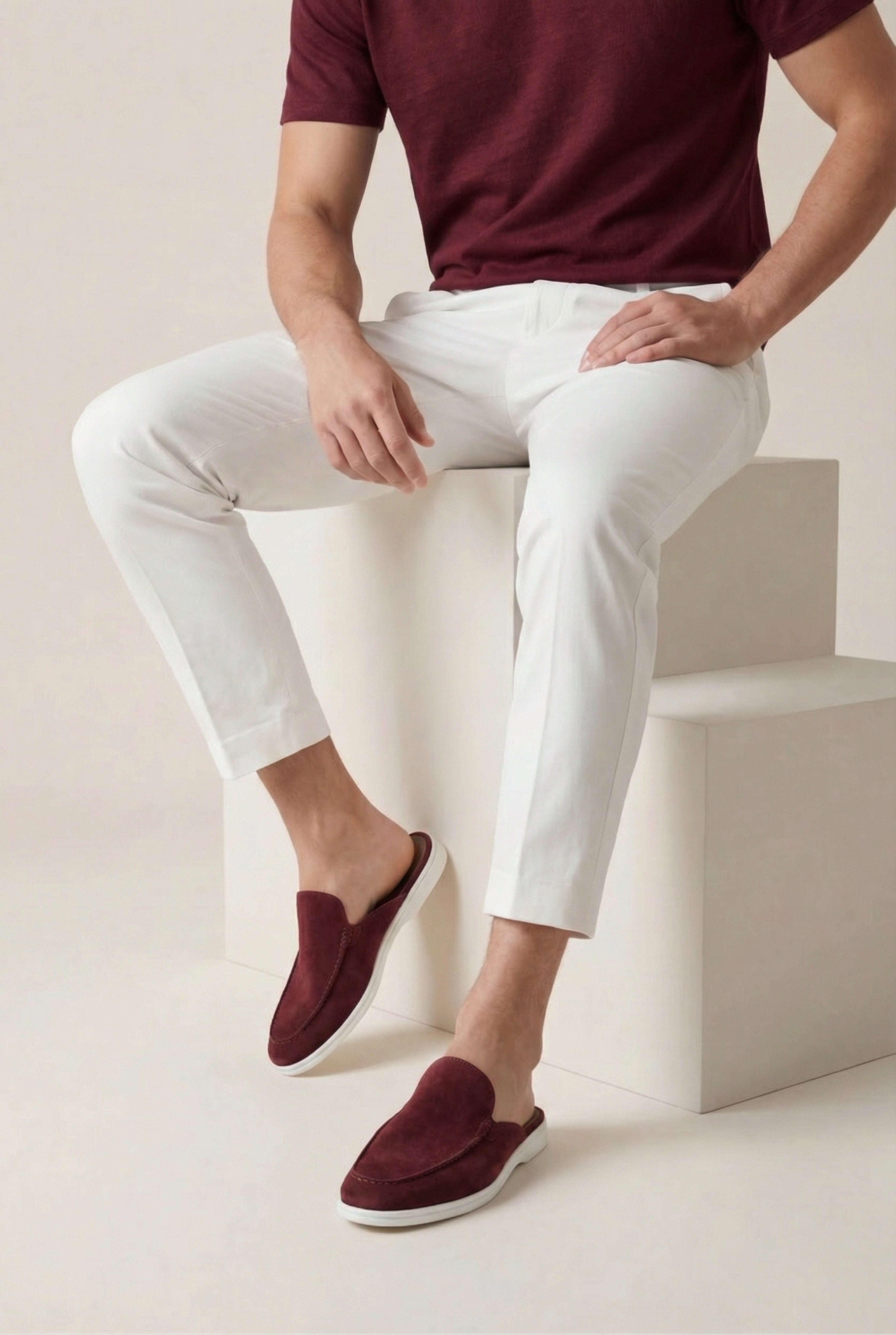 Yacht Suède Mule Burgundy