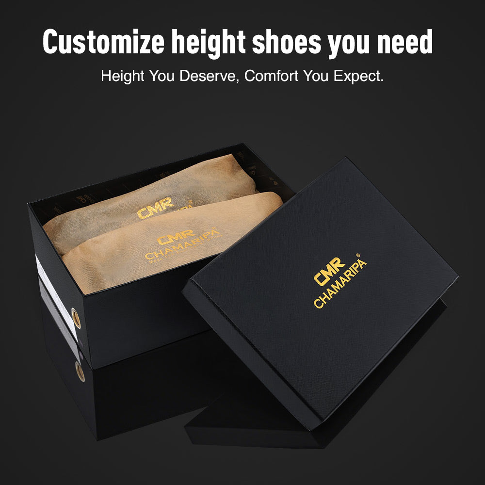 7 CM/2.76 Inches CMR CHAMARIPA Men's Premium White Leather Height Increase Sneakers - Elevator Casual Shoes