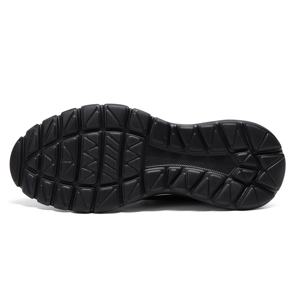 8CM / 3.15 Inches CMR CHAMARIPA Men's Discreet Height Increase Sneakers - Black Genuine Leather Casual Shoes