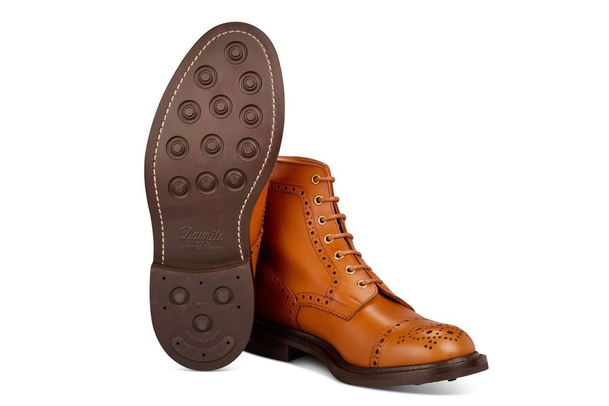 7046 - Men's Derby ToeCap Brogue Boot - Gold MC