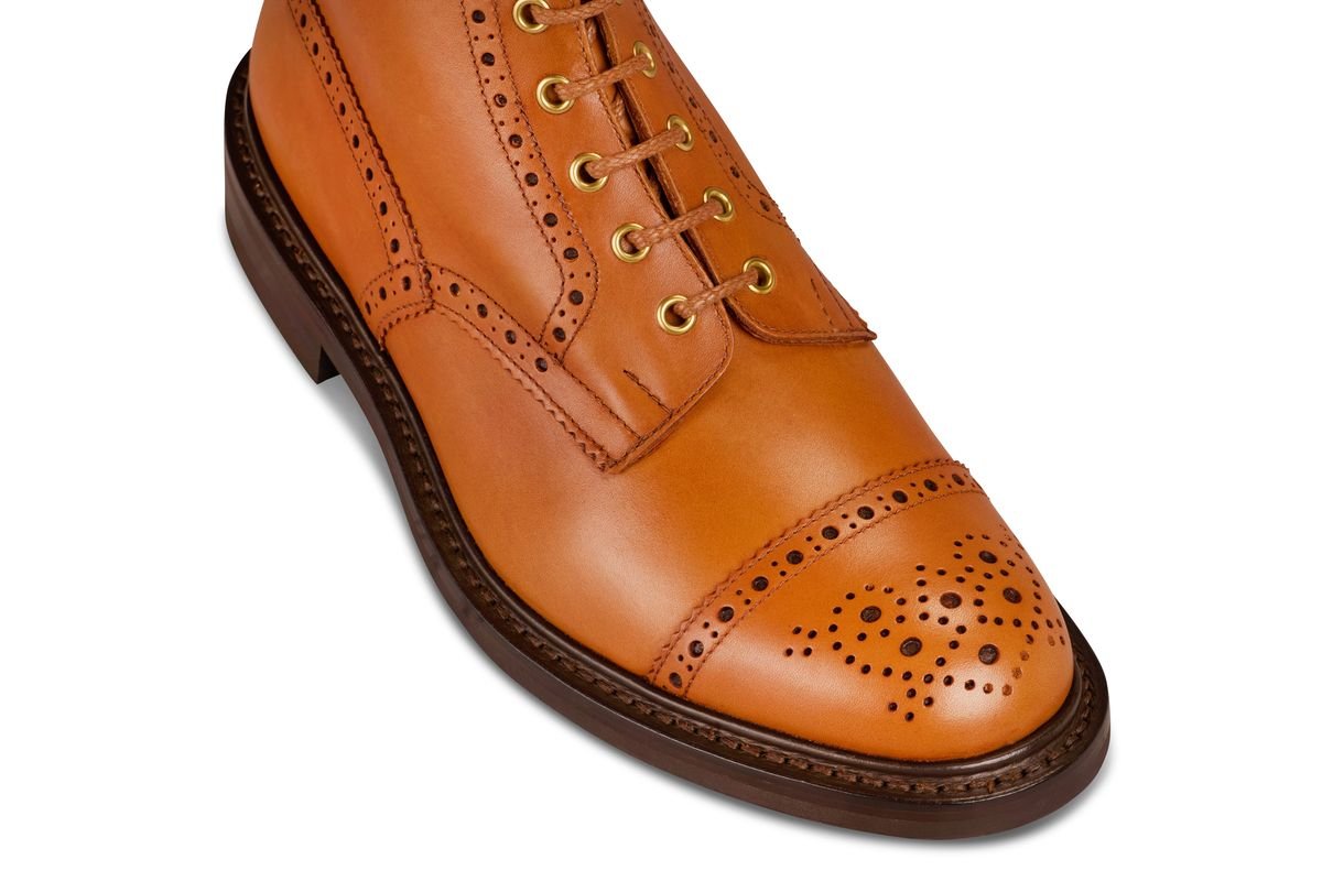 7046 - Men's Derby ToeCap Brogue Boot - Gold MC