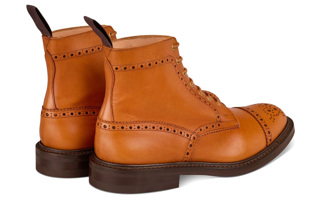 7046 - Men's Derby ToeCap Brogue Boot - Gold MC