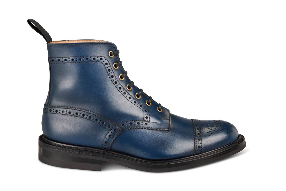 7046 - Men's Derby ToeCap Brogue Boot - Navy MC