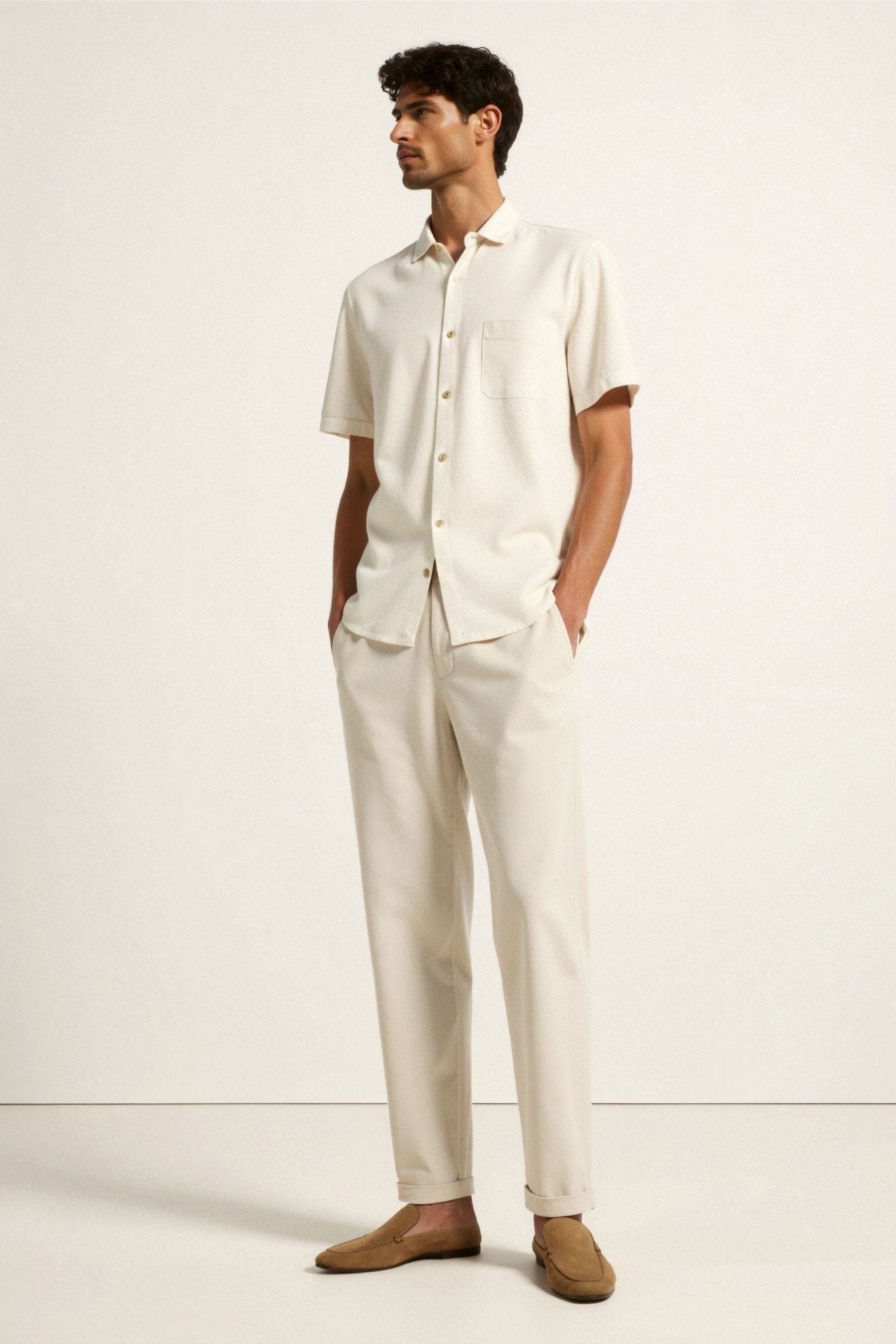 Cavallo Regular Fit Linen Loose Pants