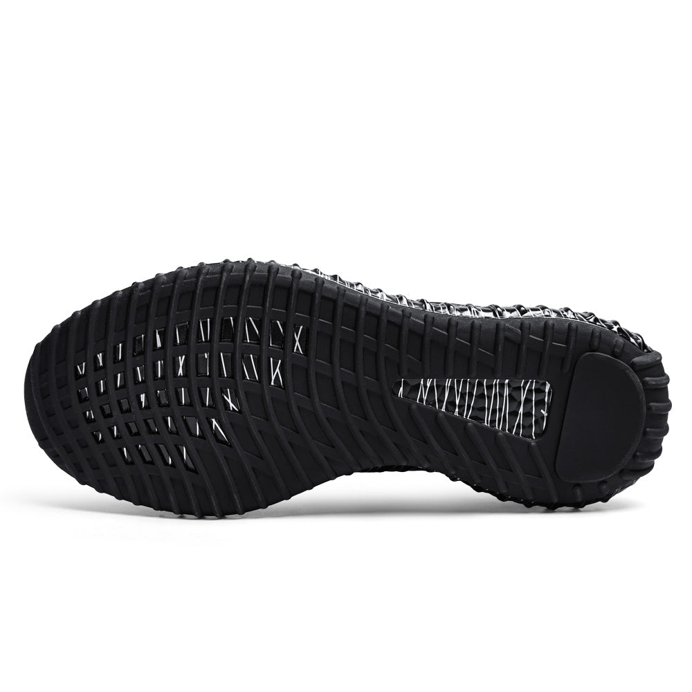 7CM / 2.76 Inches CMR CHAMARIPA Black Knit Breathable Height-Elevator Shoes For Men