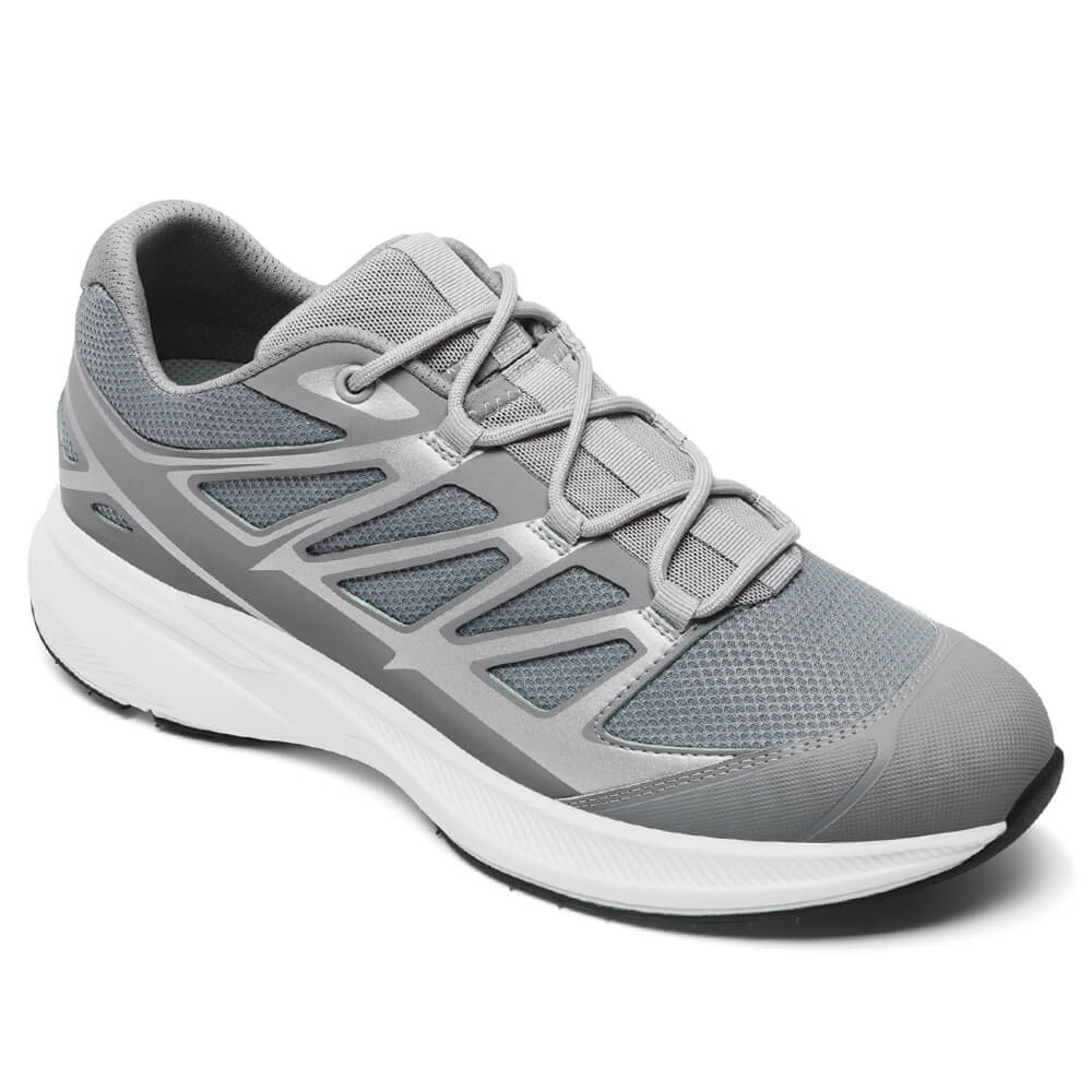 7CM / 2.76 Inches CMR CHAMARIPA Elevator Sneakers For Men | Grey Mesh Lightweight Sneakers