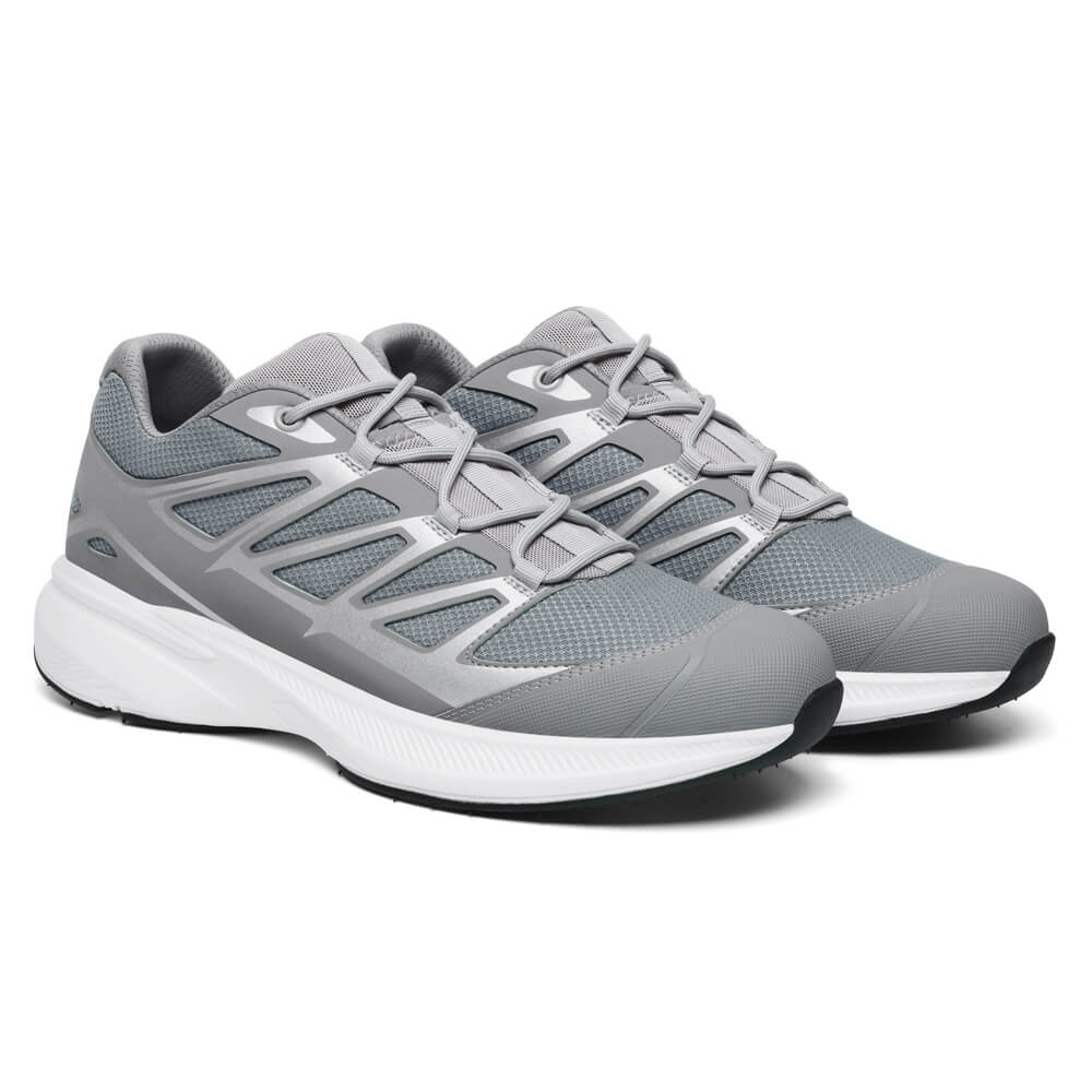 7CM / 2.76 Inches CMR CHAMARIPA Elevator Sneakers For Men | Grey Mesh Lightweight Sneakers
