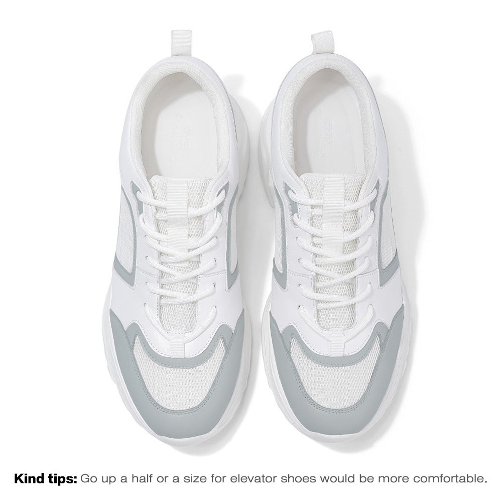 8 CM/3.15 Inches CMR CHAMARIPA Custom Elevator Sneakers - Men's White Casual Shoes