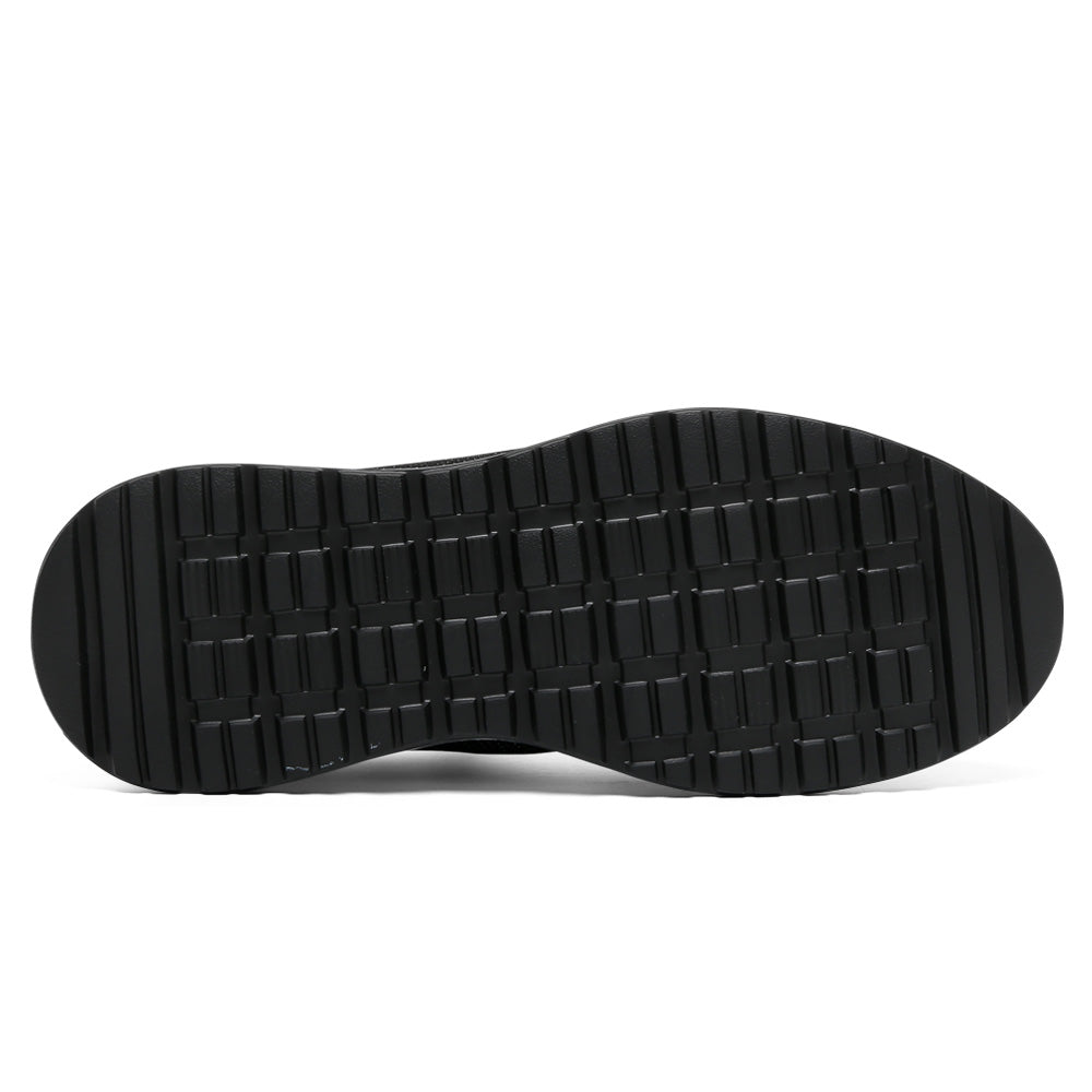 7CM / 2.76 InchesCMR CHAMARIPA Men's Invisible Height Increase Shoes - Black Knit Casual Height Trainer