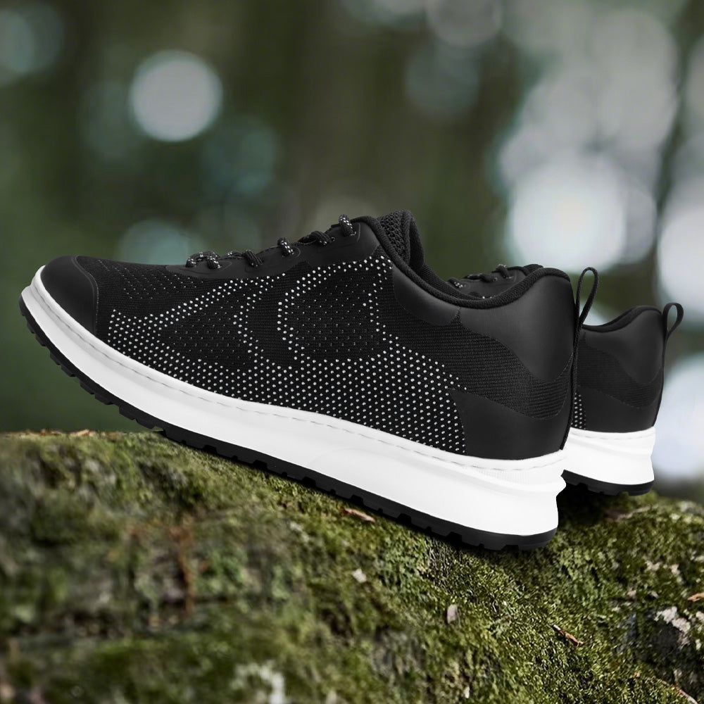 7CM / 2.76 InchesCMR CHAMARIPA Men's Invisible Height Increase Shoes - Black Knit Casual Height Trainer