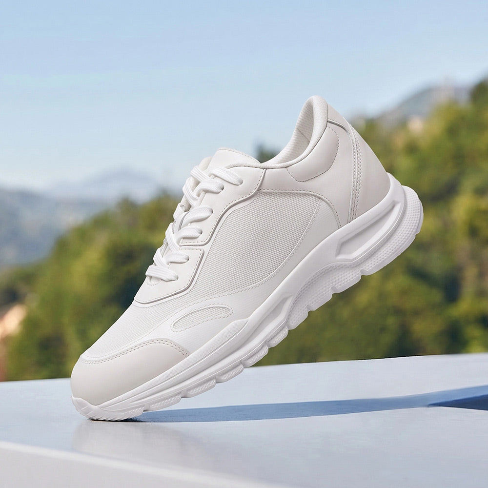 7 CM / 2.76 Inches CMR CHAMARIPA Elevator Shoes For Men | Off-White Breathable Mesh Sneakers