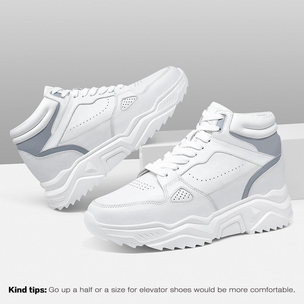 10 CM / 3.94 Inches - CMR CHAMARIPA Height Increasing Sneakers - Mens Sneakers That Make You Taller - High Top Men's Casual Leather Sneakers