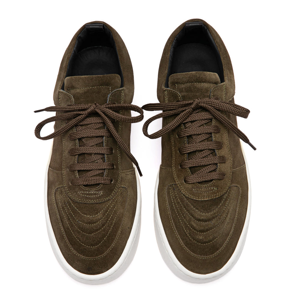 7 CM/2.76 Inches CMR CHAMARIPA Men's Dark Blue/Dark Green/Brown/Black Suede Elevator Sneakers - Casual Height Increasing Shoe
