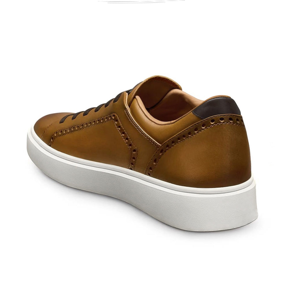 7 CM/2.76 Inches CMR CHAMARIPA Men's Dark Blue/ Light Brown/Grey/Black Brogue Leather Sneakers – Handcrafted Elevator Shoe