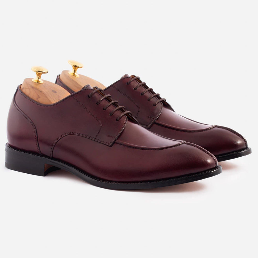6CM / 2.36 Inches CMR CHAMARIPA Men's Height Raising Derby Shoes | Premium Patina Leather Dress Shoes (Black/Brown/Burgundy)