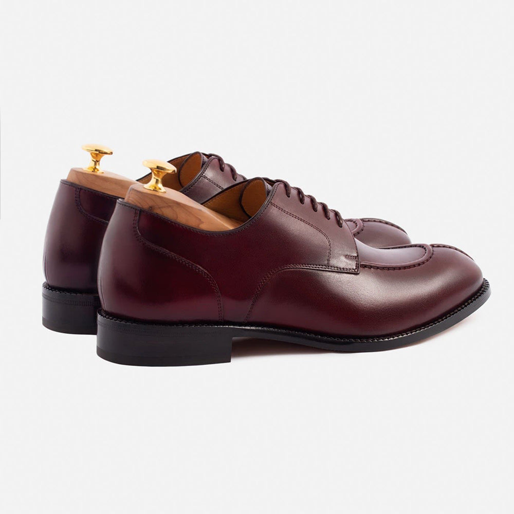 6CM / 2.36 Inches CMR CHAMARIPA Men's Height Raising Derby Shoes | Premium Patina Leather Dress Shoes (Black/Brown/Burgundy)