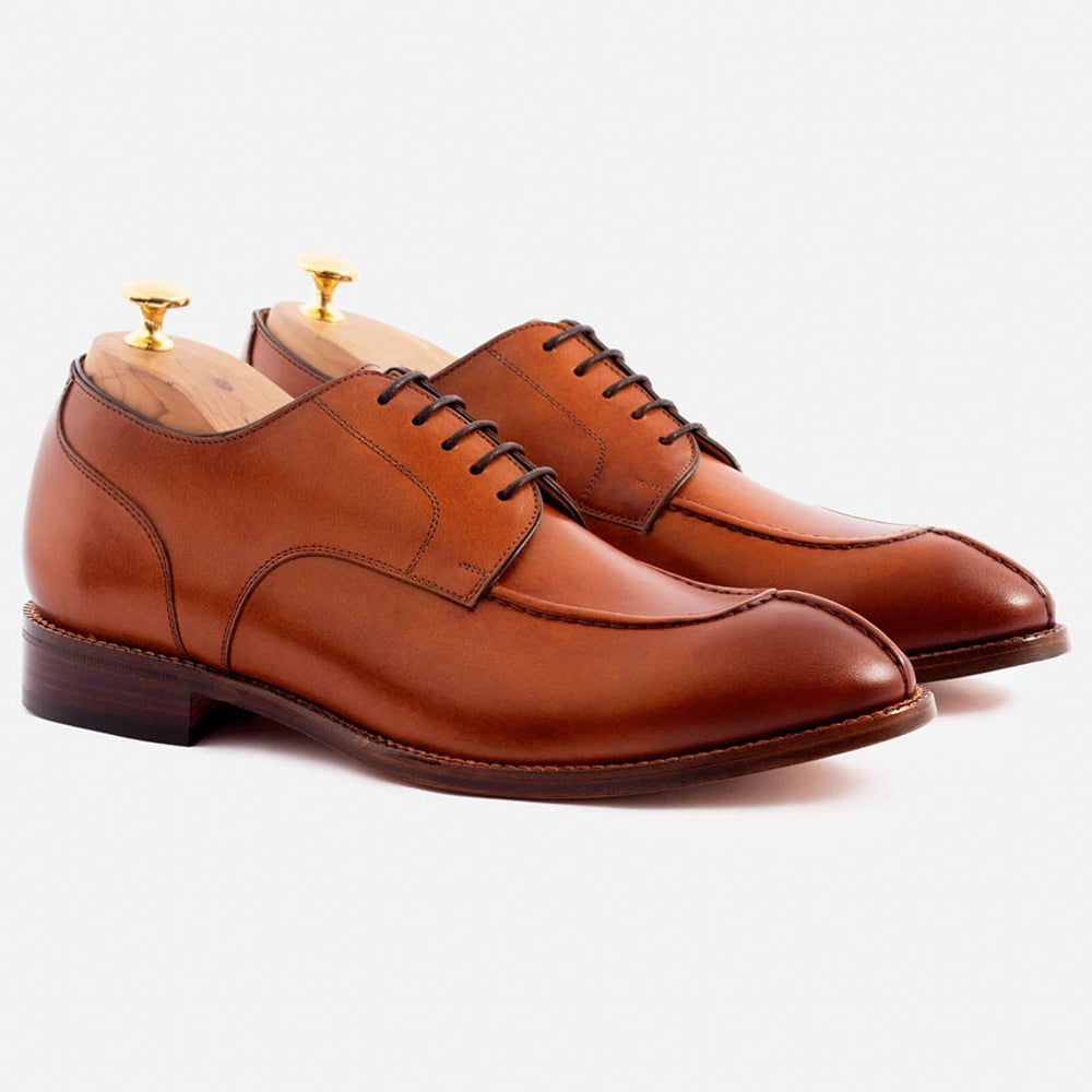 6CM / 2.36 Inches CMR CHAMARIPA Men's Height Raising Derby Shoes | Premium Patina Leather Dress Shoes (Black/Brown/Burgundy)