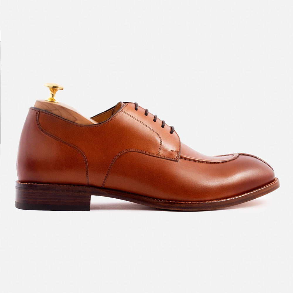 6CM / 2.36 Inches CMR CHAMARIPA Men's Height Raising Derby Shoes | Premium Patina Leather Dress Shoes (Black/Brown/Burgundy)