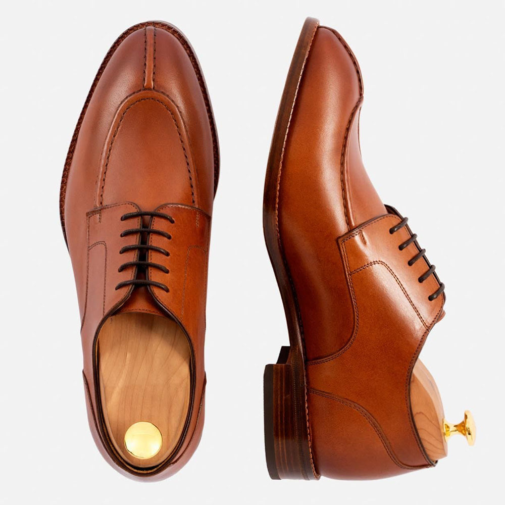 6CM / 2.36 Inches CMR CHAMARIPA Men's Height Raising Derby Shoes | Premium Patina Leather Dress Shoes (Black/Brown/Burgundy)