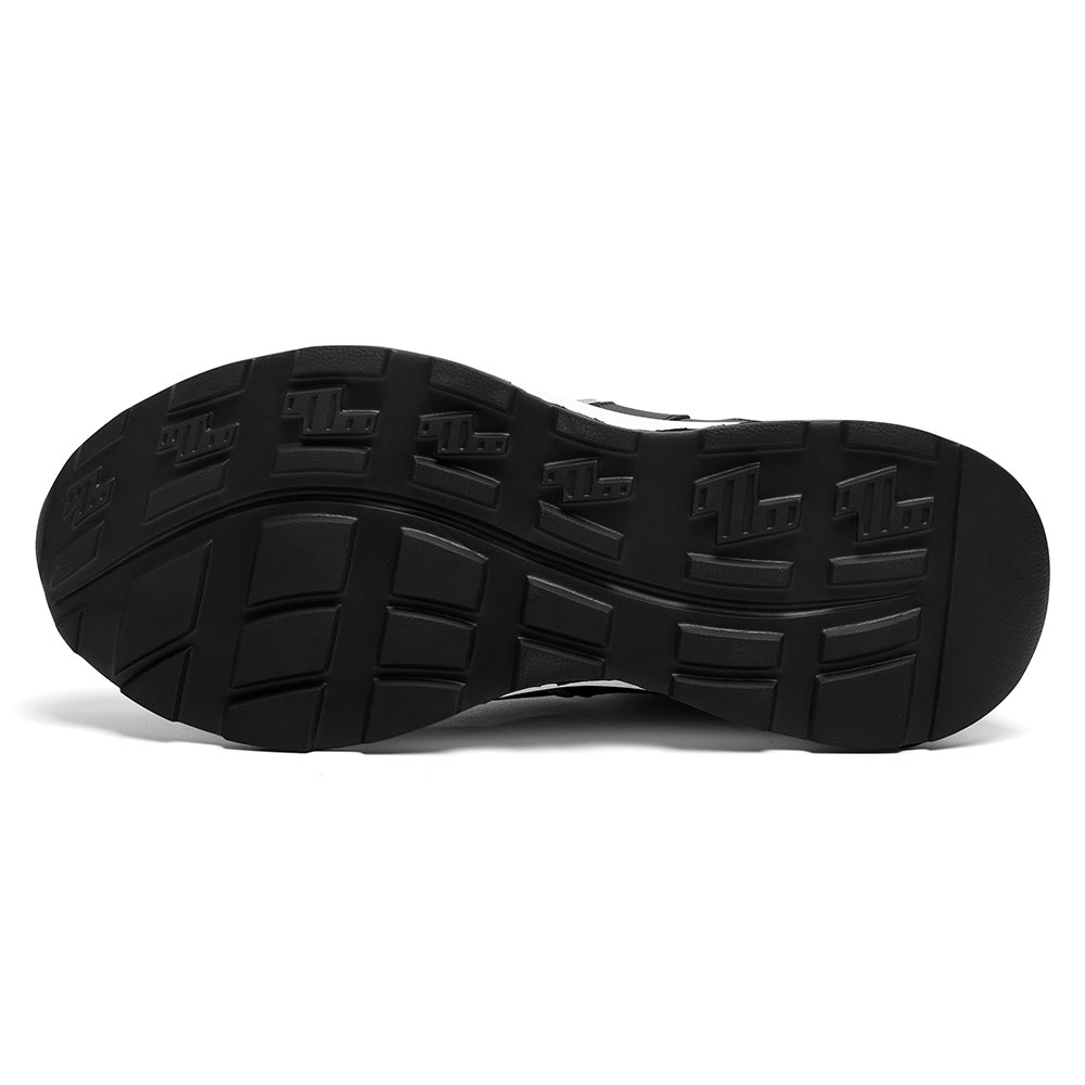 9 CM / 3.54 Inches CMR CHAMARIPA Men's Elevator Sneakers | Black Leather Anti-Slip Athletic Sneakers