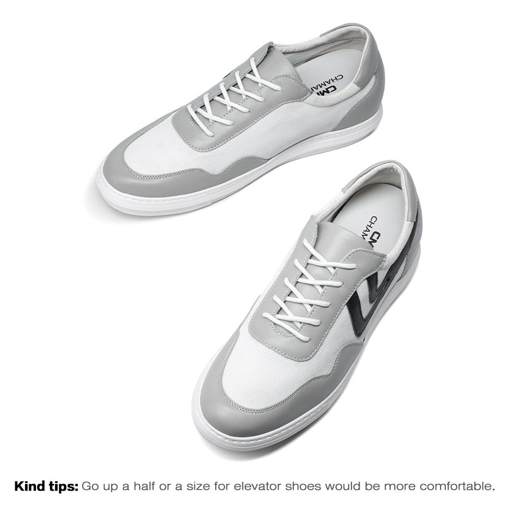 6 CM/2.36 Inches CMR CHAMARIPA Men's White Elevator Sneakers - 2.36 Inches Height Increase