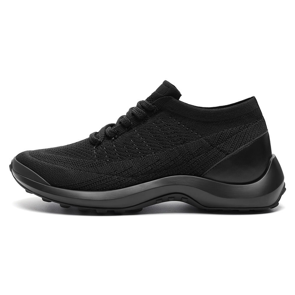 7 CM / 2.76 Inches CMR CHAMARIPA Men's Elevator Sneakers | Black Knit Breathable Sneakers