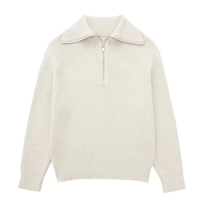 Cavallo Striped Zip Up Sweater