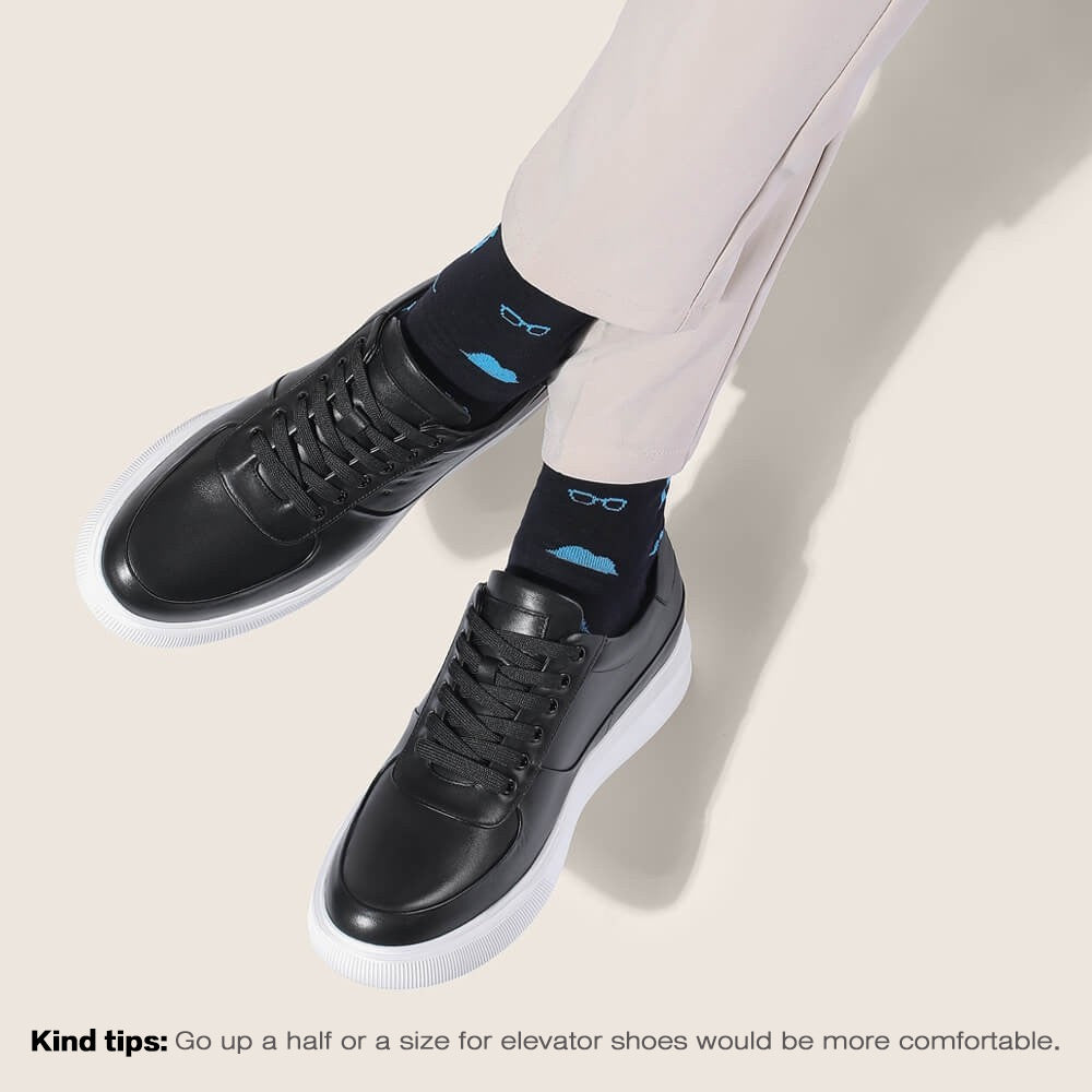 6 CM / 2.36 Inches CMR CHAMARIPA Elevator Shoes - Step Up Your Height Game with Black Casual Elevator Sneakers - Gain 2.36 Inches Instantly!