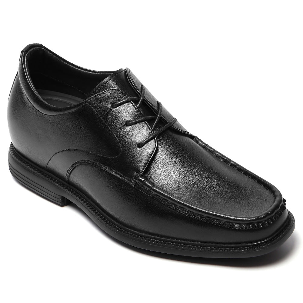 7 CM/2.76 Inches CMR CHAMARIPA Men's 7cm Hidden Elevator Loafers - Instant Height Boost in Premium Black Leather