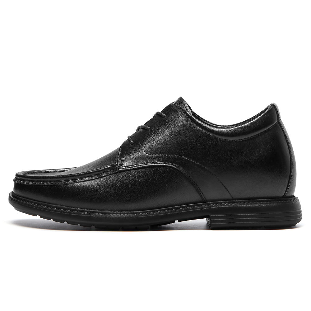 7 CM/2.76 Inches CMR CHAMARIPA Men's 7cm Hidden Elevator Loafers - Instant Height Boost in Premium Black Leather