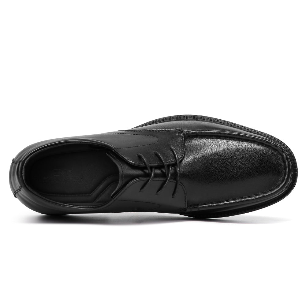7 CM/2.76 Inches CMR CHAMARIPA Men's 7cm Hidden Elevator Loafers - Instant Height Boost in Premium Black Leather