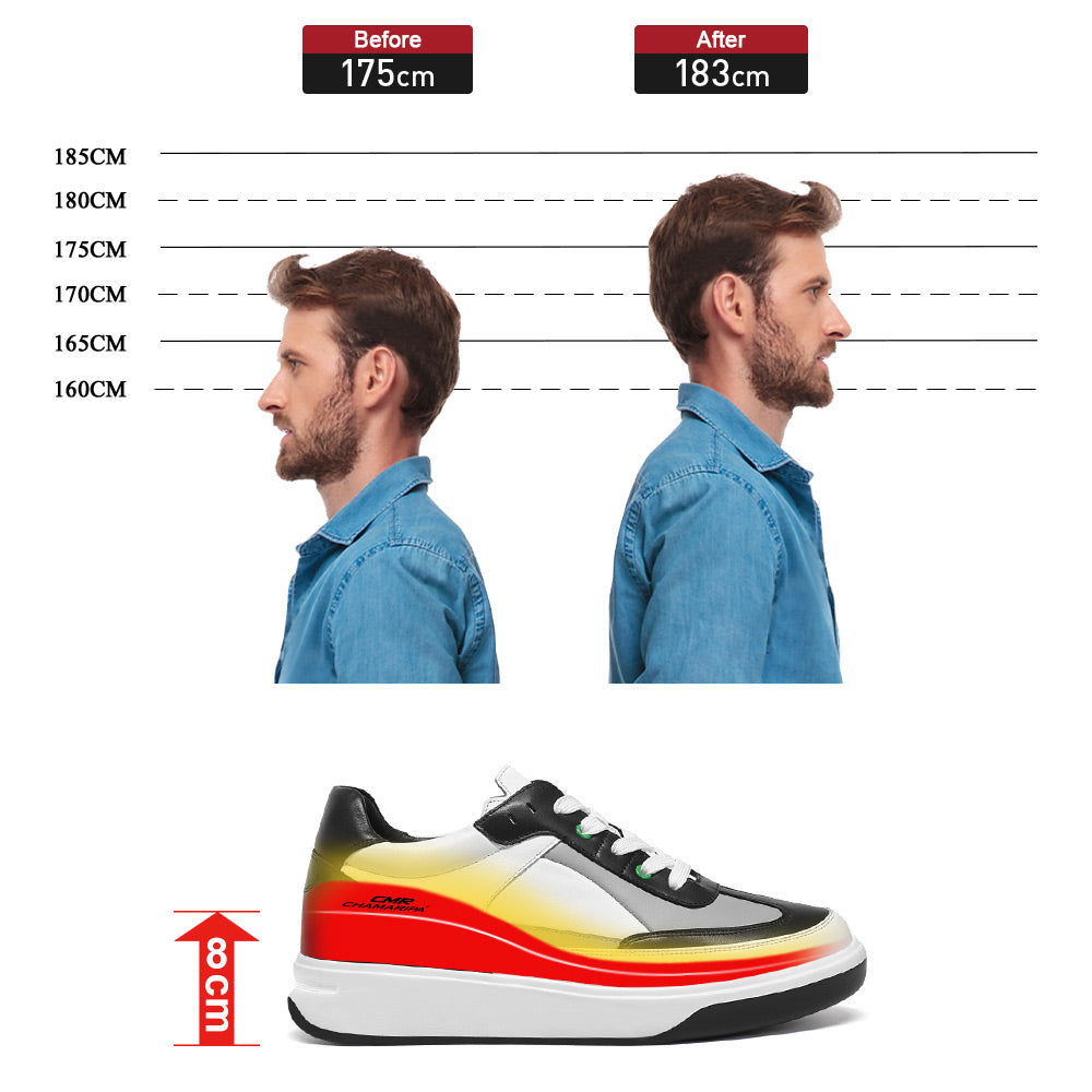 8 CM / 3.15 Inches CMR CHAMARIPA Elevator Sneakers – Stylish Multicolor Casual Shoes for a Taller Look