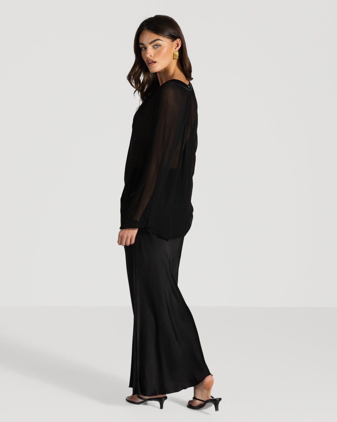 Rosalind Satin Skirt | Black
